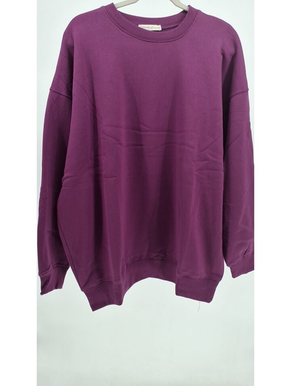 Zenana Tunic Length Pullover Sweatshirt-Light Plum / L/XL